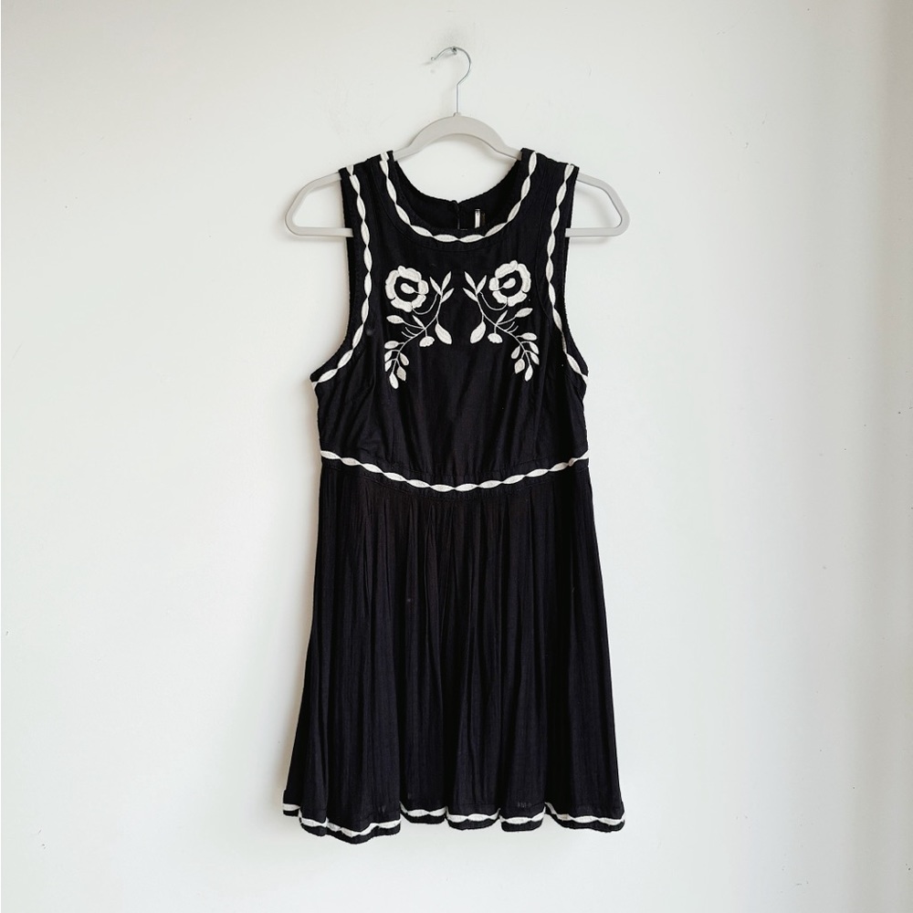 FREE PEOPLE | Birds of a Feather Black Embroidered Dress | 12 - Picture 7 of 11